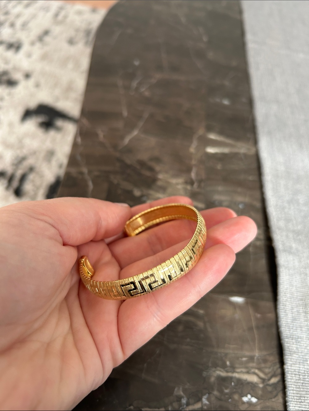 Gold-Tone Greek Key Cuff Bracelet